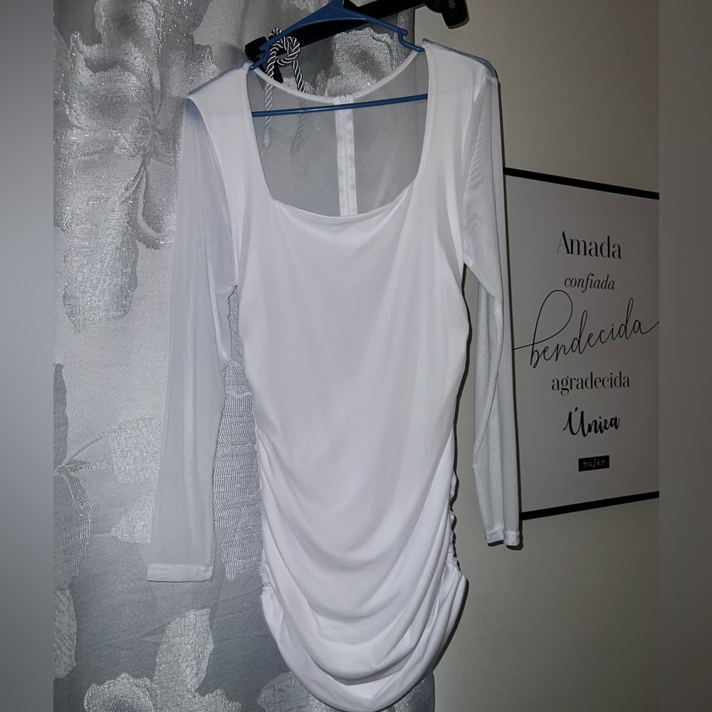 Amazon sheer white dress size Large